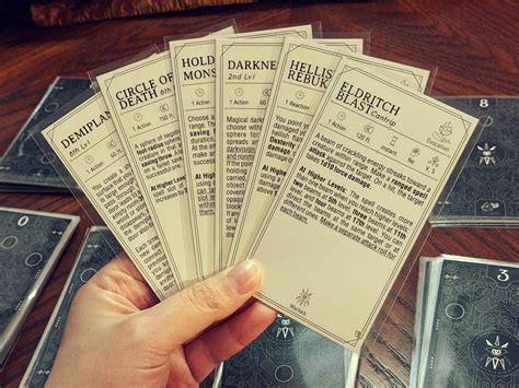 warlock spell cards 5e.